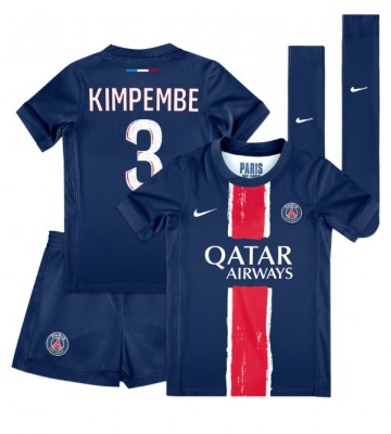 Paris Saint-Germain Presnel Kimpembe #3 Hemmakläder Barn 2024-25 Kortärmad (+ Korta byxor)